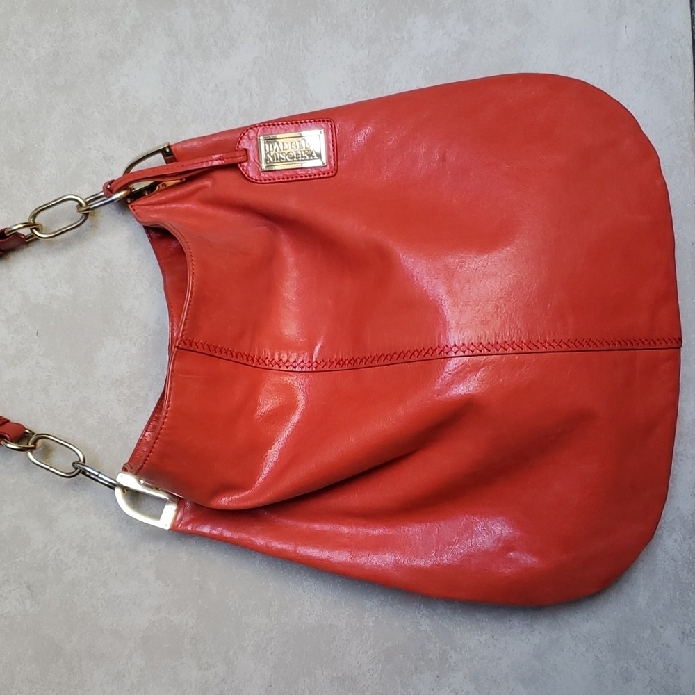 Badgley Mischka Gaia Orange Leather Bag